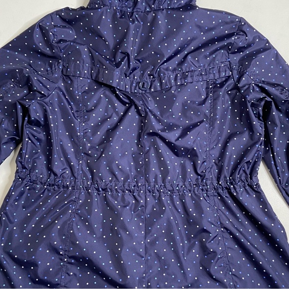 Details Intl Navy Mini Polkadot Packable Hooded Rain Jacket  Size Large - Picture 6 of 14